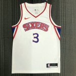 Maillot de Basket #3 Iversion 76ers retro Blanc Imprimé